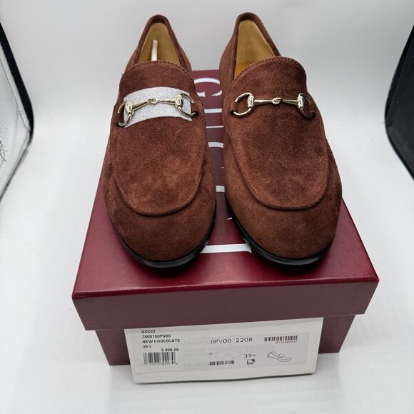 Gucci Women's Jordaan Horsebit Suede Loafers Brown Size EU 39.5 US 9.5 - Picture 5 of 13